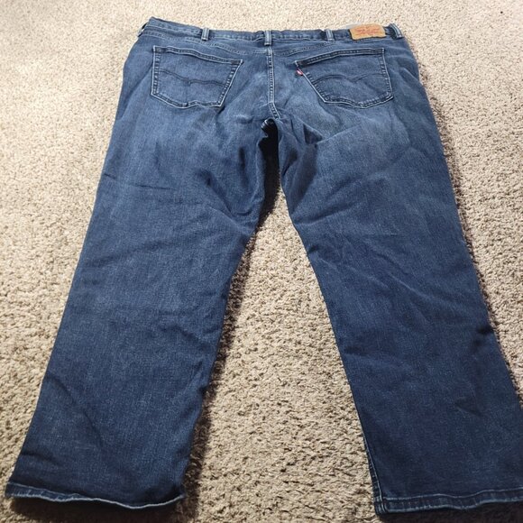 Levis 541 Jeans Mens 48x28.5 Tag 48x30 Blue Athletic Taper Fit Denim Dark Wash - Picture 5 of 7